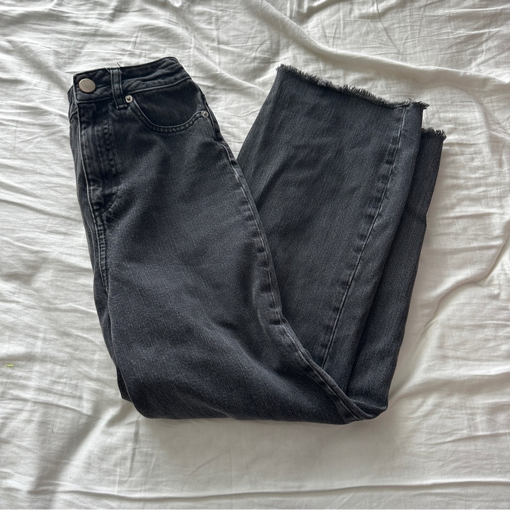Classic Black Frayed Hem Women's Jeans